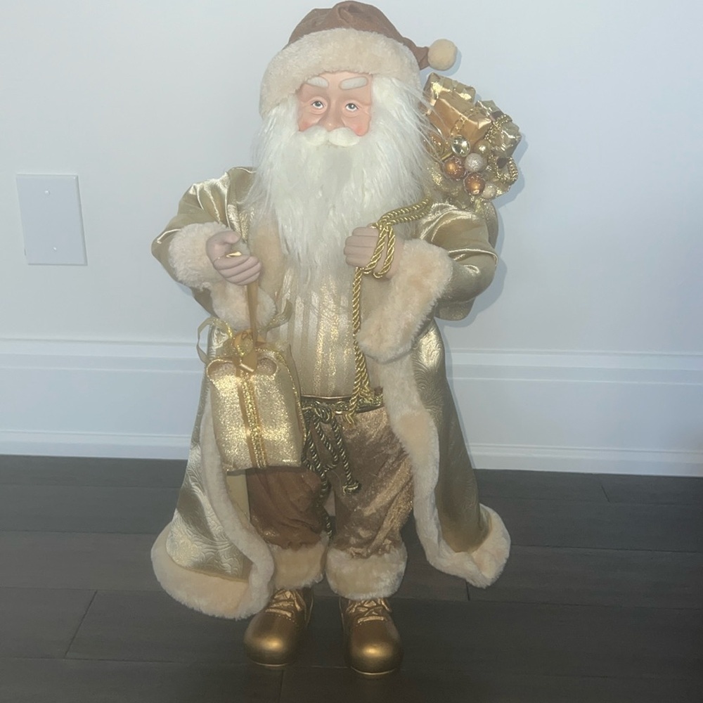Gold decorative large Santa statue